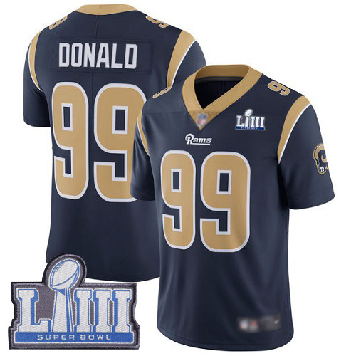 Los Angeles Rams Limited Navy Blue Men Aaron Donald Home Jersey NFL Football #99 Super Bowl LIII Bound Vapor Untouchable